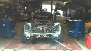Vaydor G35 rear mounted Twin Turbo built by Z-Fever on dyno....