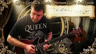 Queen - Lazing On A Sunday Afternoon - Guitar Solo Tutorial (Guitar Tab)