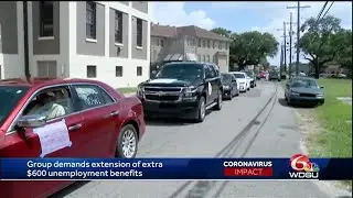 New Orleans group demands unemployment extension in car caravan