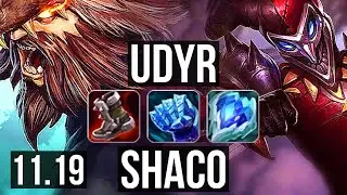 UDYR vs SHACO (JUNGLE) | 4/1/9, 1.5M mastery, 300+ games | BR Diamond | v11.19