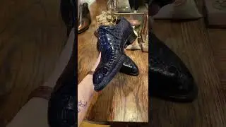 Handmade adelaide shoes with full crocodile leather - hephaestus shoemaker