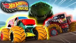 Monster Trucks contre Crocodile Colossal ! 🐊 | Hot Wheels