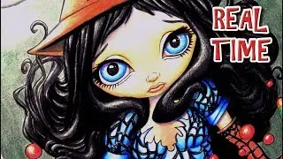 Coloring in Halloween Coloring Book Jasmine Becket Griffith Prismacolor Coloured Pencils Real Time
