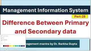 Difference Between Primary and secondary data /primary & secondary /MIS/MBA/ BBA/ Dr. Barkha Gupta