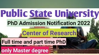 PhD Admission Notification 2022 /public state University/AU/ latest  #phdadmissionnotification