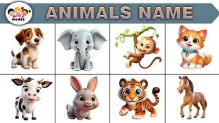 Learn 20 Animals Name for Kids | Animals Video | Animals Name And Sound | 20 जानवरोंके नाम 