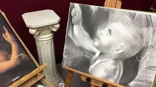 &ldquo;Benediction of The Christ Child,&rdquo; 24&rdquo;x 36,&rdquo; Charcoal on Drawing Paper, 2020. 👨🏼&zwj;🎨🎨 #art #draw