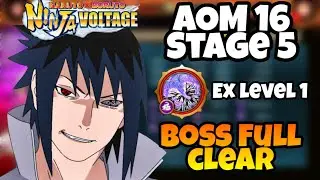 A.O.M 16 Full Clear | Ex Level 1 Strategy Ult | Sasuke Shadow | Naruto x Boruto Ninja Voltage