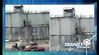 Câmera flagra fuga de detentos na cadeia pública; buscas continuam