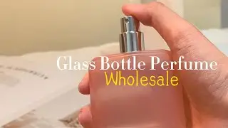Home Decor Frosted Pink Glass Bottle Perfume Fragrance Bottle with Silver Lid#perfume
