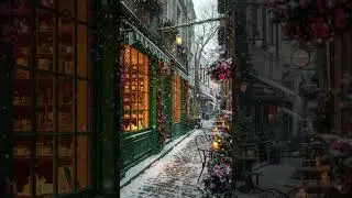 Aesthetic Coffee Shop Snowfall &bull; Ultra Relaxing 4K Ambience ☕❄️
