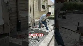 How to build stone stairs. #unilock #construction #outdoorliving #patio #pavers #landscaping