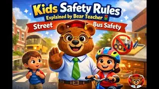 Kids Safety Rules Explained by Bear Teacher 🚦 Street, Bike & Bus Safety 3D Video!