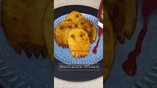 Halloween Theme Potatoes Ghosts 👻 | Easy Halloween Party Snack (Pan-Fry or Air Fryer)