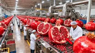 Inside a Modern Pomegranate Juice Factory: From Raw Fruit to Finished Bottles (Full Process)