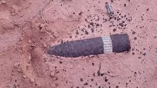 Found live HE 75mm artillery shell