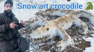 crocodile 🐊 snow art | watch full video | barf ka magarmach