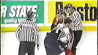 Joe Thornton vs Jason Lawmaster OHL Mar 1/97