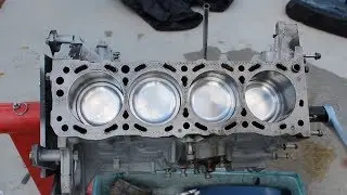 Project snow engine rebuild turbo ka24de: Piston install! And using Plastigage to check oil clerance