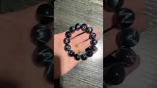 Hawk's Eye Blue Tiger Eye Gemstone Bracelet on Hadigems #hadigems