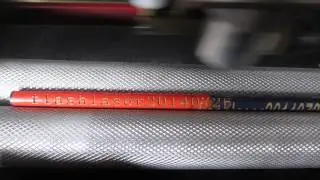 FL-K40 40w co2 laser machine engraving on wood pencil with rotary attachment, flash laser