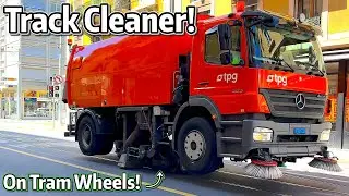 ⁴ᴷ⁶⁰ Special Tram Track Cleaning Truck in Geneva, Switzerland