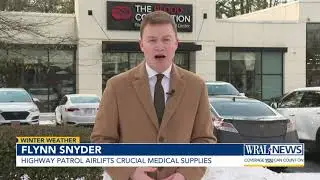 NC Highway Patrol airlifts medical supplies as snow snarls ground travel