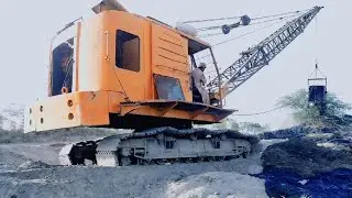 Working of Lorain Excavator || Lorain Cable Shovel Cleaning Main Drainage Canal
