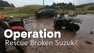 Nissan Navara D40 Rescues Suzuki Jimny from muddy bog at Drumclog offroad centre!