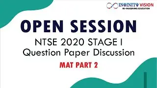 NTSE STAGE 1 - 2021 | Question Paper Discussion I Mental Ability (MAT) Q51-100
