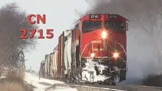 CN 2715 East in Drifting Snow on 1-19-2014