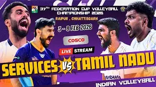 Fire Match 🔥Tamilnadu Vs Services | HD Live | 37th Federation Cup Volleyball | Chhattisgarh