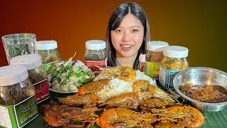 Spicy Pork Mukbang😆😆| Spicy Prawn Curry with Yongchak Eronba