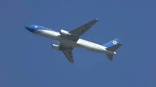 Wing of Zion Boeing 767-300ER takeoff BUD-IAD
