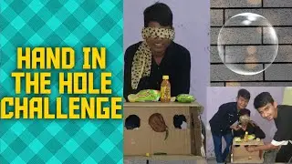 Hand in the hole Challenge - blindfold || Eating challenge || aaj to maja aa gya|| experiments||