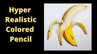 Hyper realistic colored pencil |banana