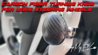 Custom Carbon Fiber Turning Knob For Steering Wheels Yoke Tesla