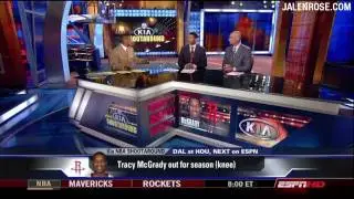 T-Mac Out For Season - Rockets Update 2/20/09 - Jalen Rose on ESPN HD
