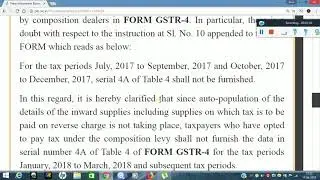 Press Release - GSTR 4 Clarification on Table 4A