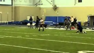 Akron Zips running back Quentin Hines runs patters at UA's pro day