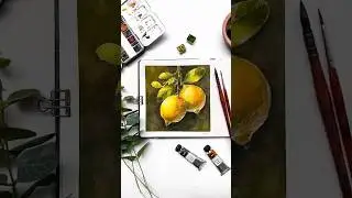 Easy Lemon watercolor art | Realistic watercolor painting | Vintage botanical art #watercolour #art