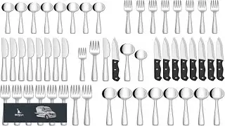 HIWARE 48 Piece Silverware Set with Steak Knives for 8 18 8 Stainless Steel