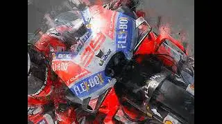 Expressive Speed: Stretched Canvas Fine Art MotoGP Print Poster, Ready to Hang, Wall Art MotoGP Gift