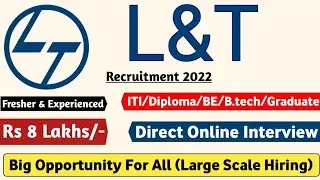 L&T Recruitment 2022 | ITI/Diploma/BE/B.Tech| L and T Recruitment 2022 | L&T jobs 2022 | Latest Jobs