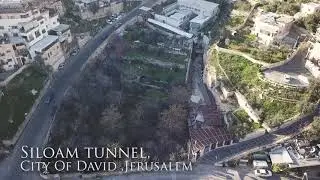 Siloam tunnel aerial/ נקבת השילוח