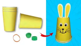 DIY - Paper cup Funny Craft for Kids | Paper cup Running Rabbit🐰| Paper cup Craft for School