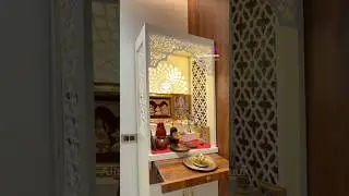 Pooja unit with pull out tray, drawer and shutter for storage #navimumbai #interiordesign #interior