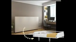 Multimo SIMPLE DOUBLE Klappbett / Wandbett / Schrankbett/ G&auml;stebett klappbar, 140x200 cm