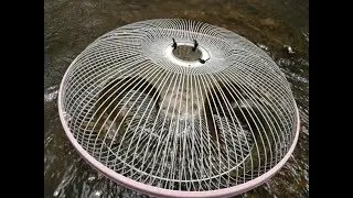 Amazing Girl using Electric Fan Guard and Plastic Bottle Fish trap at Mountain Waterfall   How does