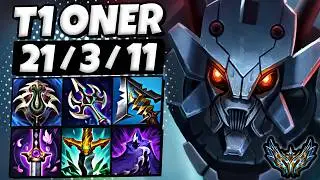 T1 Oner Kha'Zix vs Lee Sin [ Jungle ] Korea Challenger 1337 LP | Patch 26.3